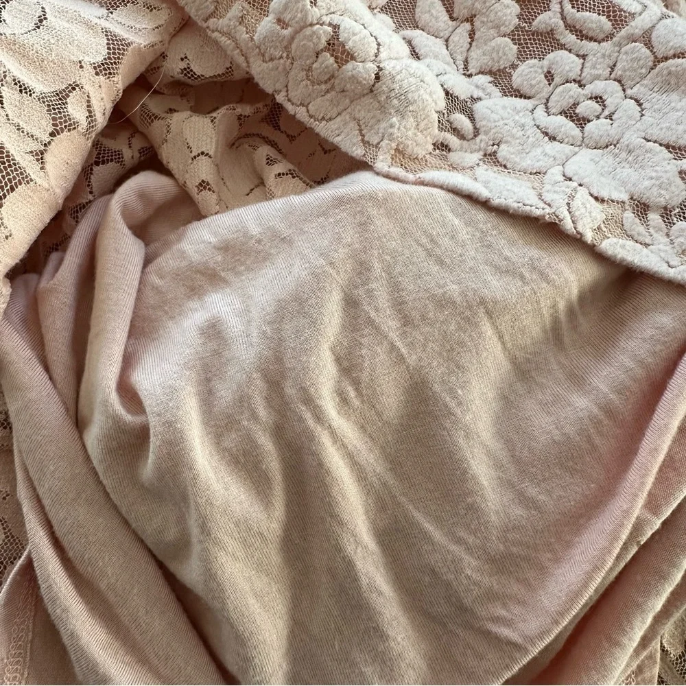 Abercrombie Kids Dusty Pink Lace Floral 3/4 Sleeve Dress